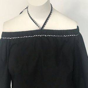 Alexis off the shoulder top with tie halter
